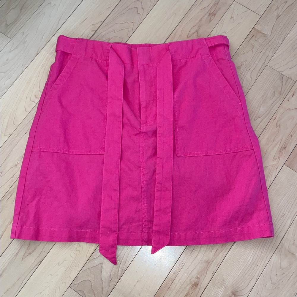 J. Crew Fuchsia Mini Skirt with Tie